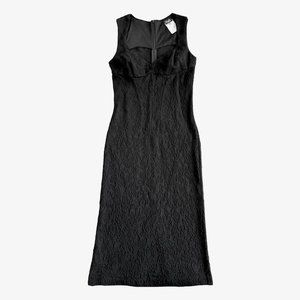 Vintage Black Textured Fitted Sleeveless Dress by D&G Dolce & Gabbana